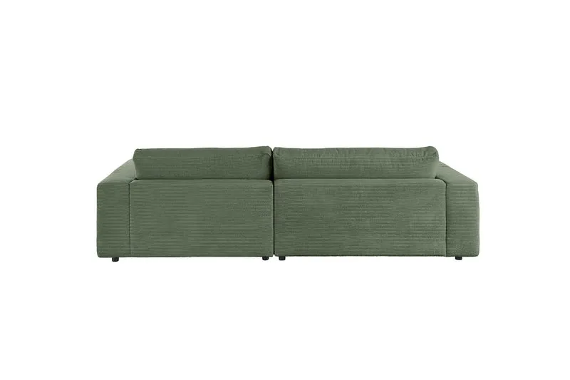 KAWOLA Sofa MADELINE Ecksofa mit Longchair Cord olivgrün
