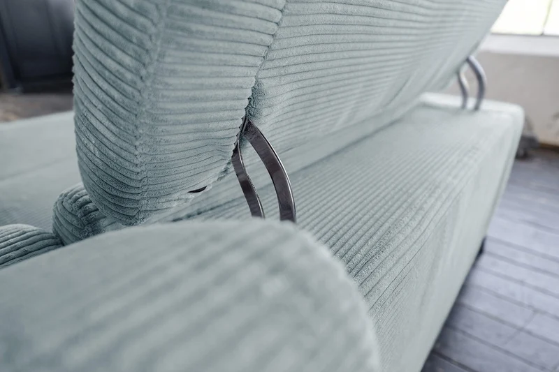 KAWOLA Sofa LAISKA Ecksofa Cord hellblau