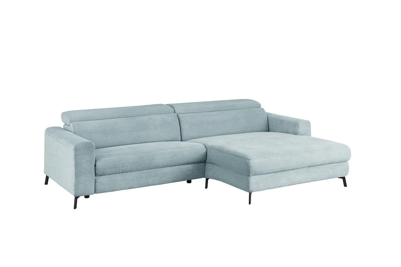 KAWOLA Sofa LAISKA Ecksofa Cord hellblau