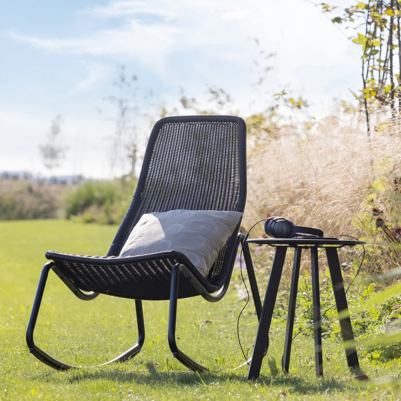 Fer garten beistelltisch ø40 cm metall schwarz