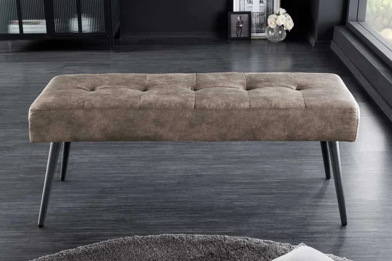 Moderne Polsterbank BELLE 100cm taupe Mikrofaser Interieur-Tipp