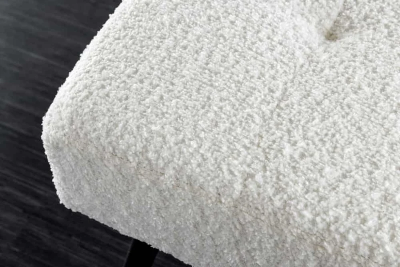Moderne Sitzbank BELLE 100cm weiss Bouclé Interieur-Tipp
