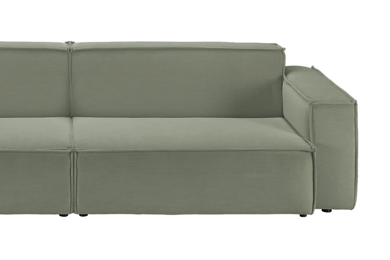 KAWOLA Sofa SAMU Feincord olivgrün