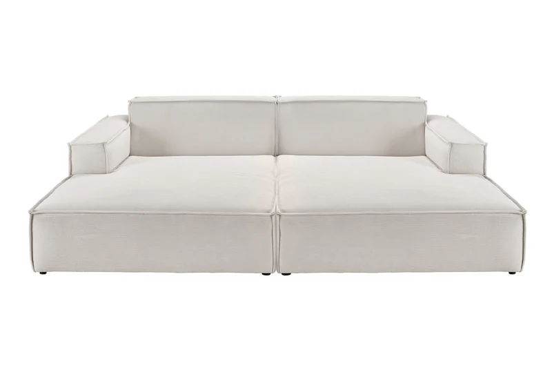 KAWOLA Big Sofa SAMU Feincord silber