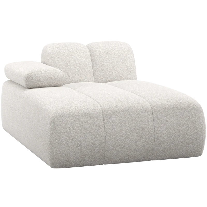 Mojo chaise longue element links wollig ecru