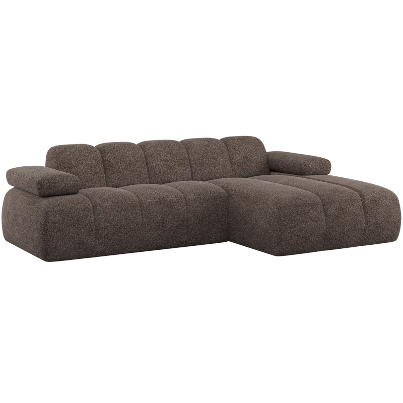 Mojo chaise longue bank rechts wollig braun