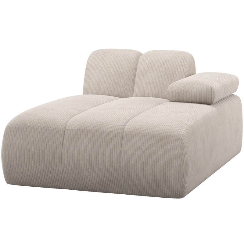 Mojo chaise longue element rechts cordstoff ecru