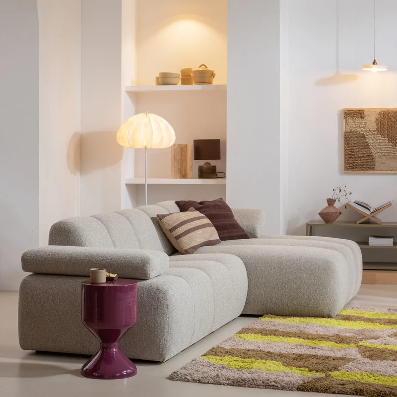 Mojo chaise longue element rechts cordstoff ecru