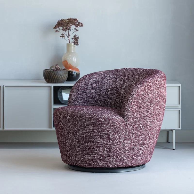 Serra drehfauteuil bordeauxrot melange