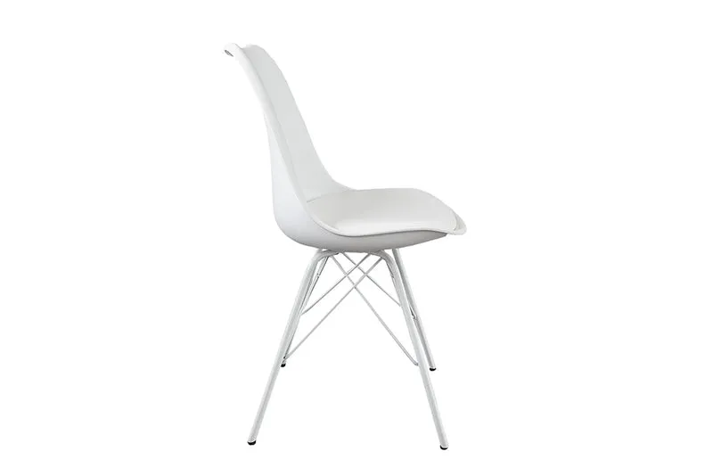 4er Set Design-Klassiker Stuhl NORWAY weiss-weiss