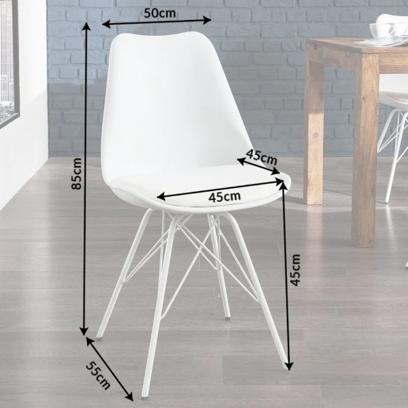 4er Set Design-Klassiker Stuhl NORWAY weiss-weiss