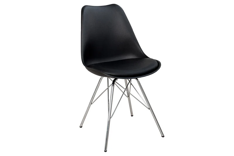 4er Set Design-Klassiker Stuhl NORWAY schwarz-silber
