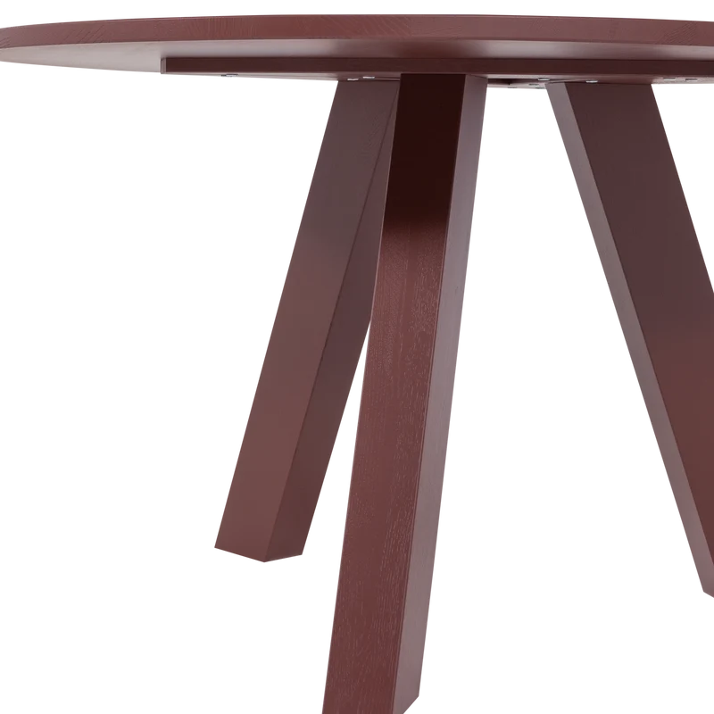 Rhonda esstisch ø129 cm eiche bordeauxrot