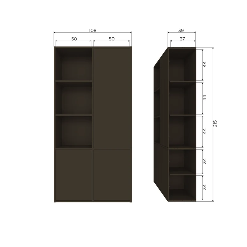 Meggy ablageschrank rechts 108 cm kiefer mittelbraun
