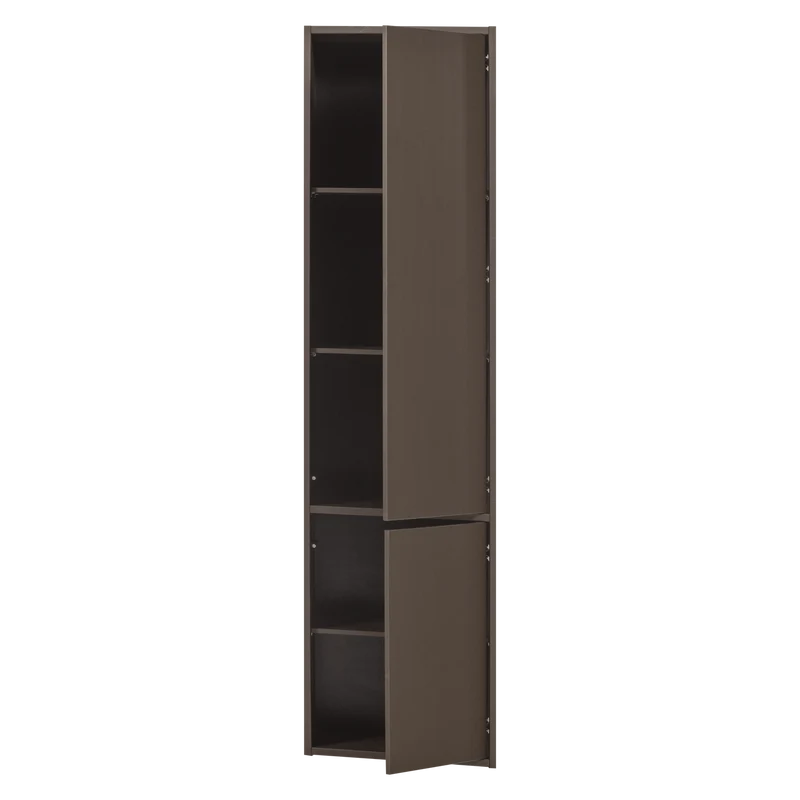 Meggy schmaler ablageschrank 55 cm kiefer mittelbraun