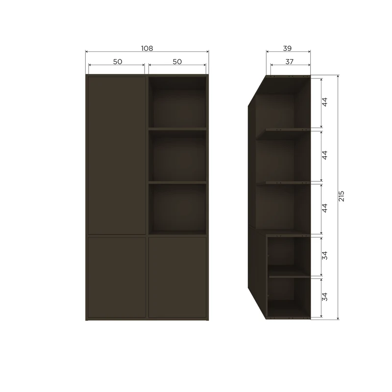 Meggy ablageschrank links 108 cm kiefer mittelbraun