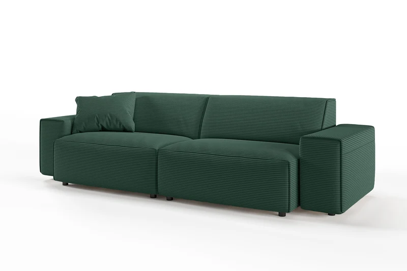 KAWOLA Sofa RANI 3-Sitzer Cord smaragd