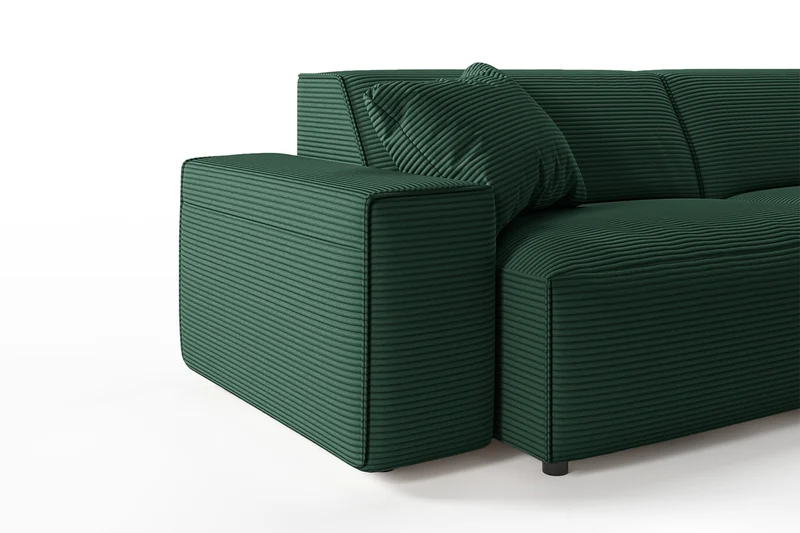 KAWOLA Sofa RANI 3-Sitzer Cord smaragd