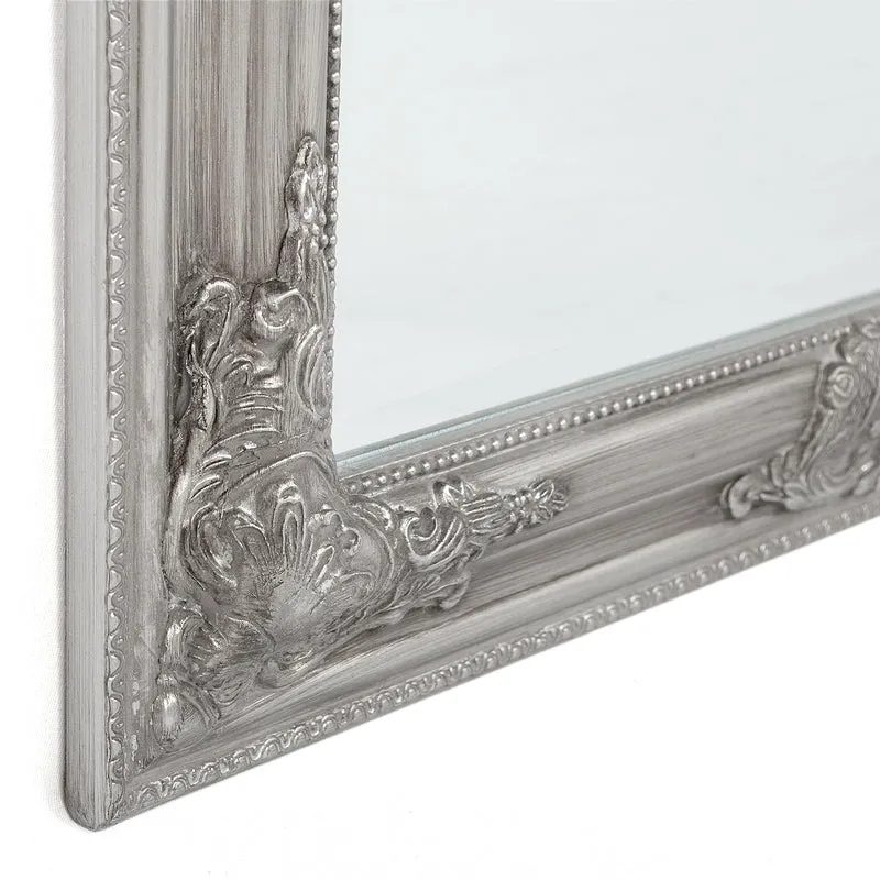 Eleganter Barock Spiegel BESSA 140x50cm silber-antik Holzrahmen