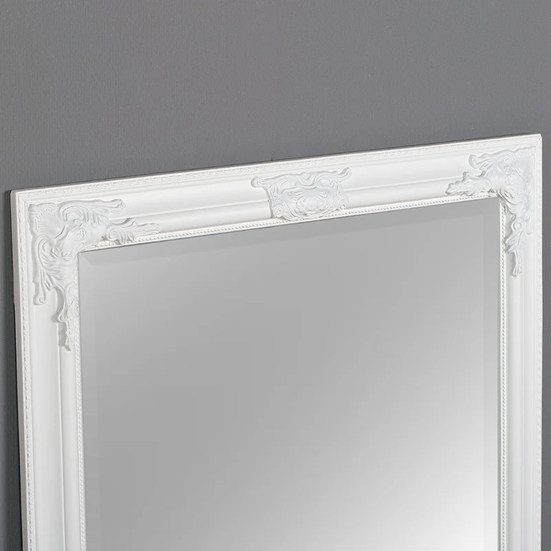 Eleganter Barock Spiegel BESSA 160x60cm weiß-matt Holzrahmen