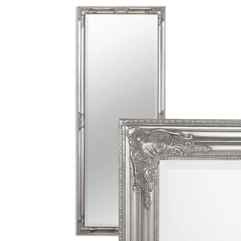 Eleganter Barock Spiegel BESSA 160x60cm silber-antik Holzrahmen