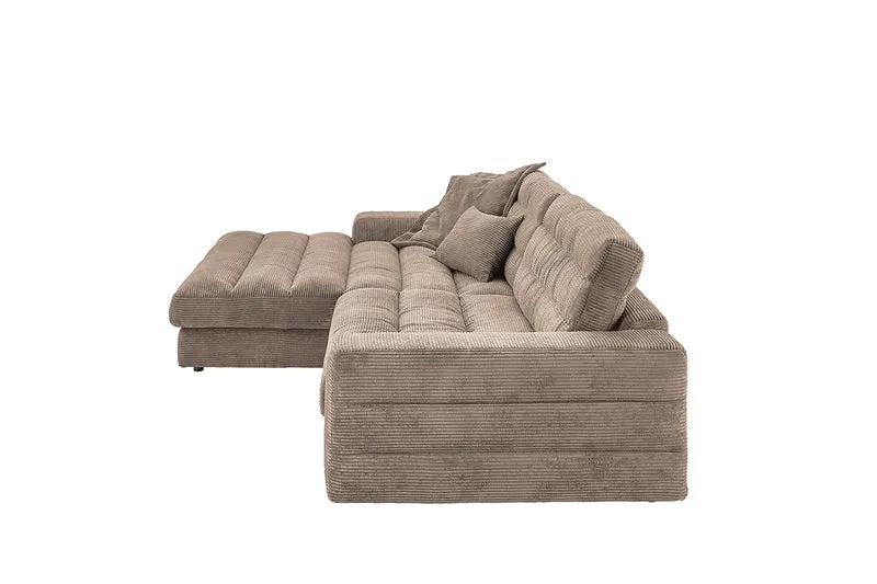 KAWOLA Sofa LANA Ecksofa Cord taupe