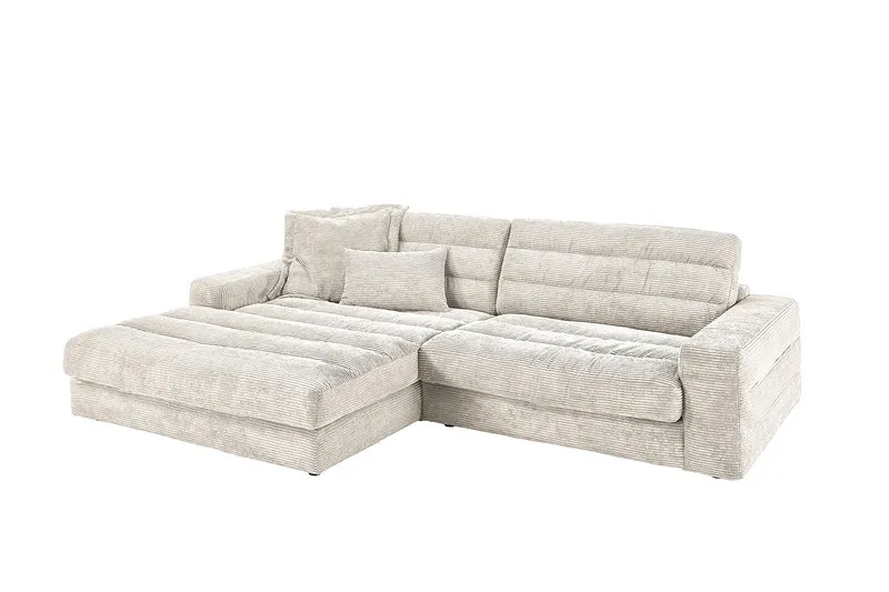 KAWOLA Sofa LANA Ecksofa Cord cremeweiß
