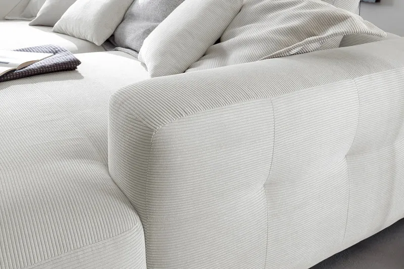 KAWOLA Big Sofa MIKA Feincord weiß