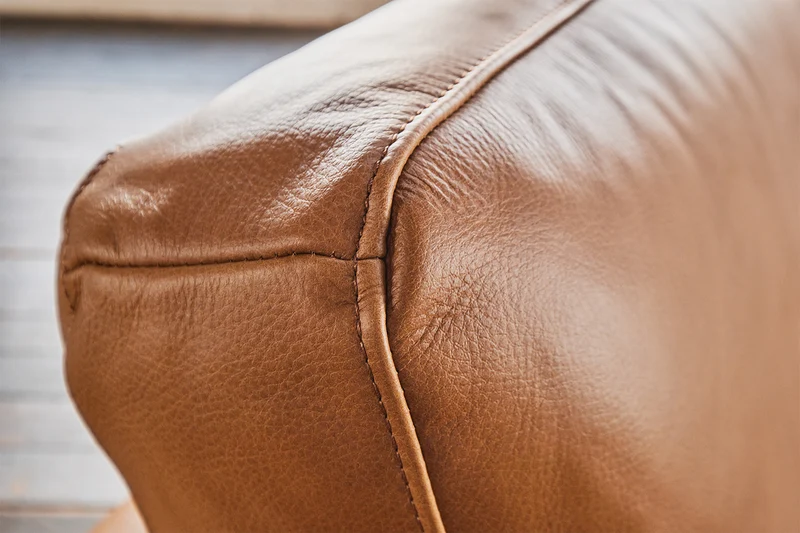 KAWOLA Sofa BODHI 3-Sitzer Leder hellbraun