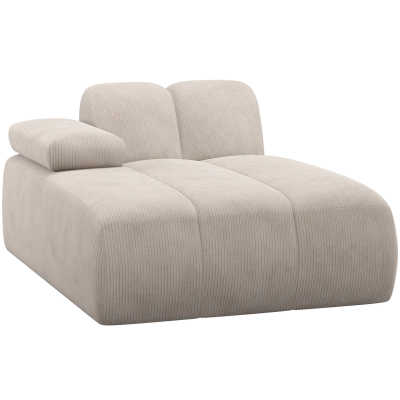 Mojo chaise longue element links cordstoff ecru