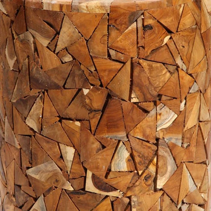 Holzhocker TEAK Holz Recycelt Rund