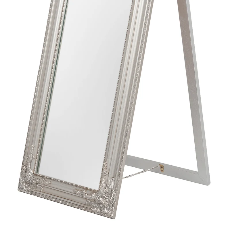 Barock Standspiegel DOMINGO 160x40cm Antik-Silber Holzrahmen