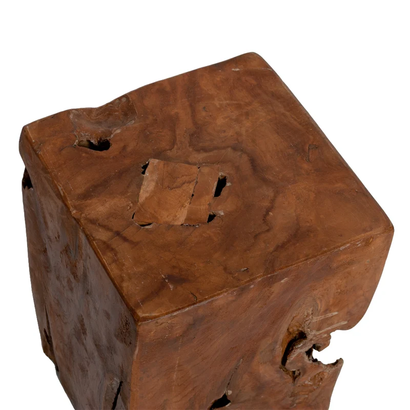 Beistelltisch Hocker HEAVY STOOL Teak Handmade massiv eckig
