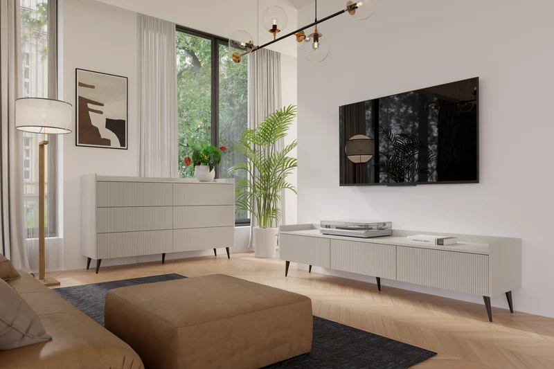 Ademo Sideboard 150 cm mit 3 Türen – Kaschmir