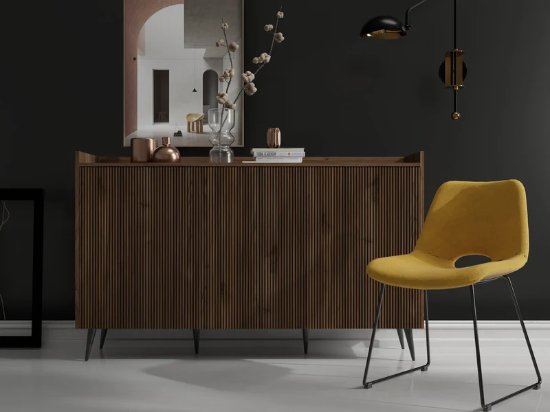 Ademo Sideboard 150 cm mit 3 Türen – Walnuss