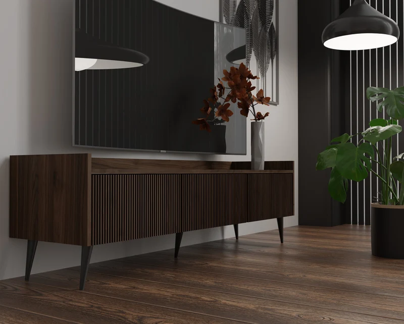 Ademo Sideboard 150 cm mit 3 Türen – Walnuss