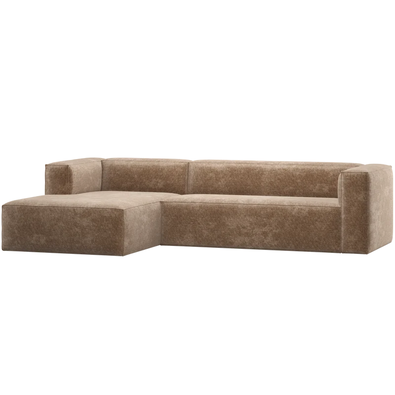 Bean ecksofa links chenille-samt taupe