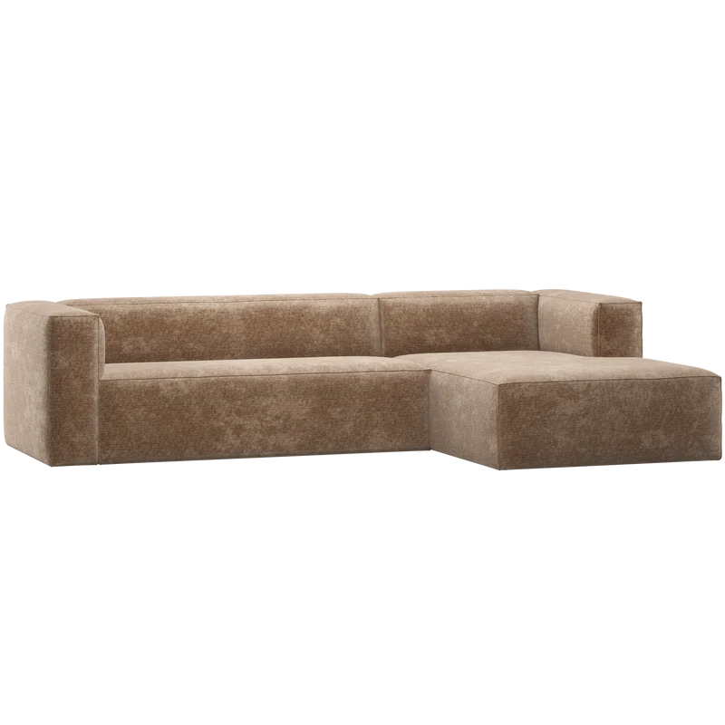 Bean ecksofa rechts chenille-samt taupe