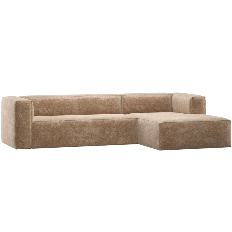 Bean ecksofa rechts chenille-samt pfirsichrosa