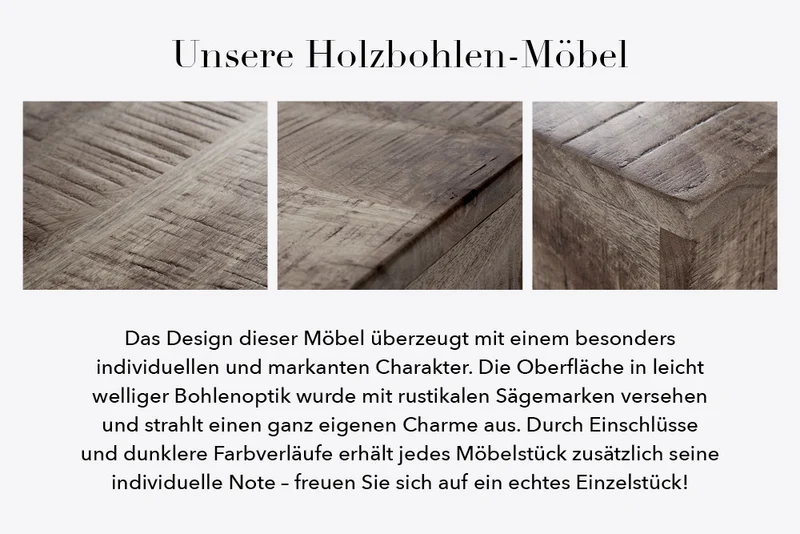 Mango Esstisch ARTE 120cm grau Industrie-Design Gestell