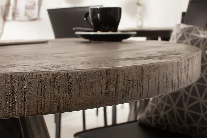 Mango Esstisch ARTE 80cm grau Industrie-Design Gestell