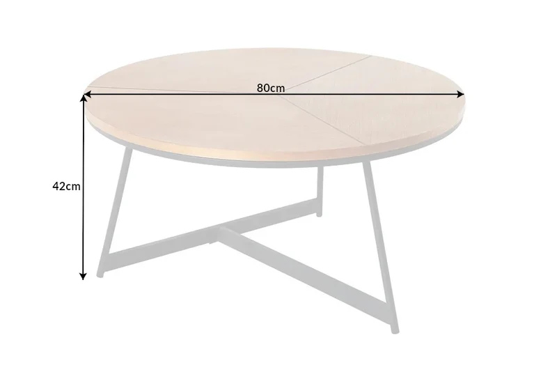 Eleganter Couchtisch INGIRO 80cm Eiche natur Metallgestell