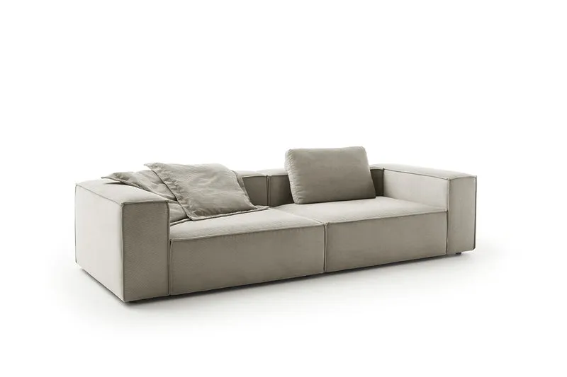 KAWOLA Sofa CARMO 3-Sitzer Feincord grau