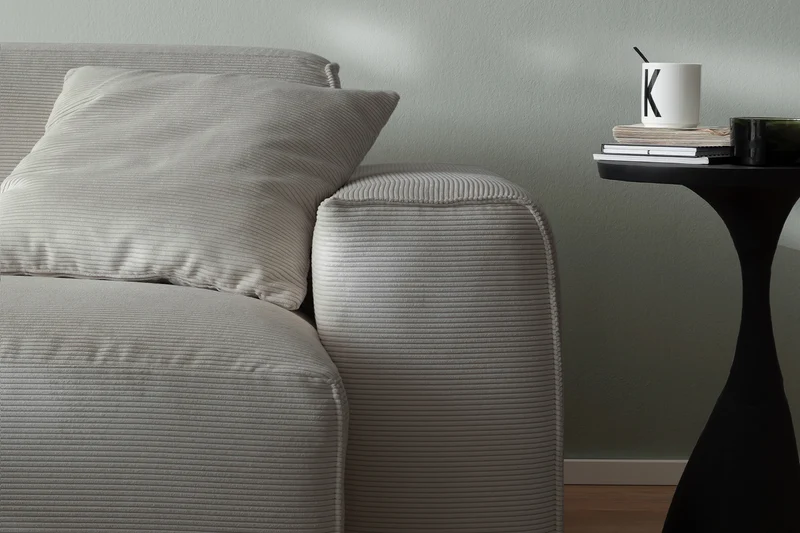 KAWOLA Sofa RANI 3-Sitzer Feincord grau