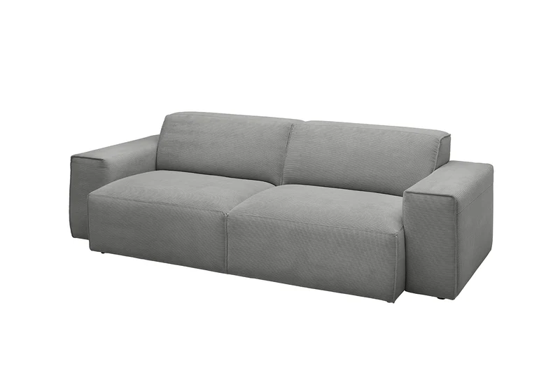 KAWOLA Sofa RANI 3-Sitzer Feincord grau