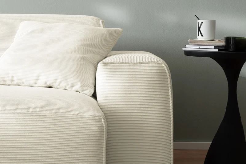 KAWOLA Sofa RANI 3-Sitzer Feincord beige