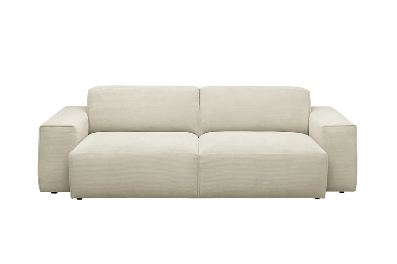 KAWOLA Sofa RANI 3-Sitzer Feincord beige