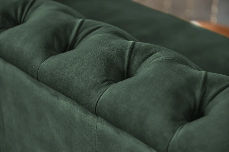 KAWOLA Sofa NILO 3-Sitzer Velvet Vintage moosgrün