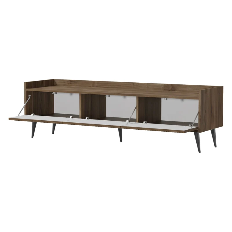 Ademo TV-Lowboard 150 cm mit 3 Klappen – Walnuss