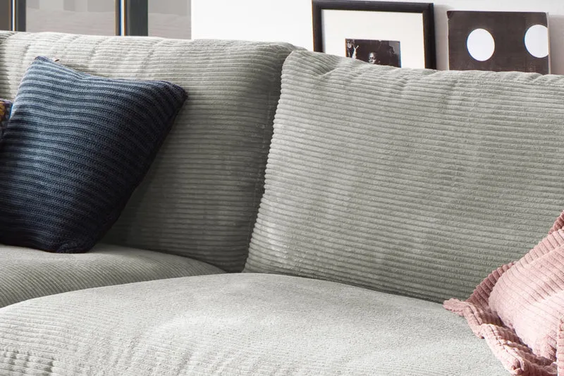 KAWOLA Sofa MADELINE 3-Sitzer Cord hellgrau